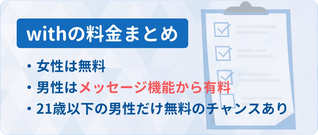 with(ウィズ)の料金を攻略！絶対損せず無料会員から有料会員になる方法 
